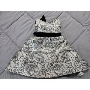 Catherine Malandrino Holiday Dress 18 M Beautiful Floral Dress Velvet Bow